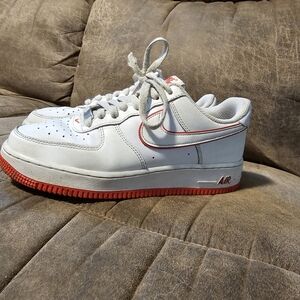 White and Red Nike Sneakers